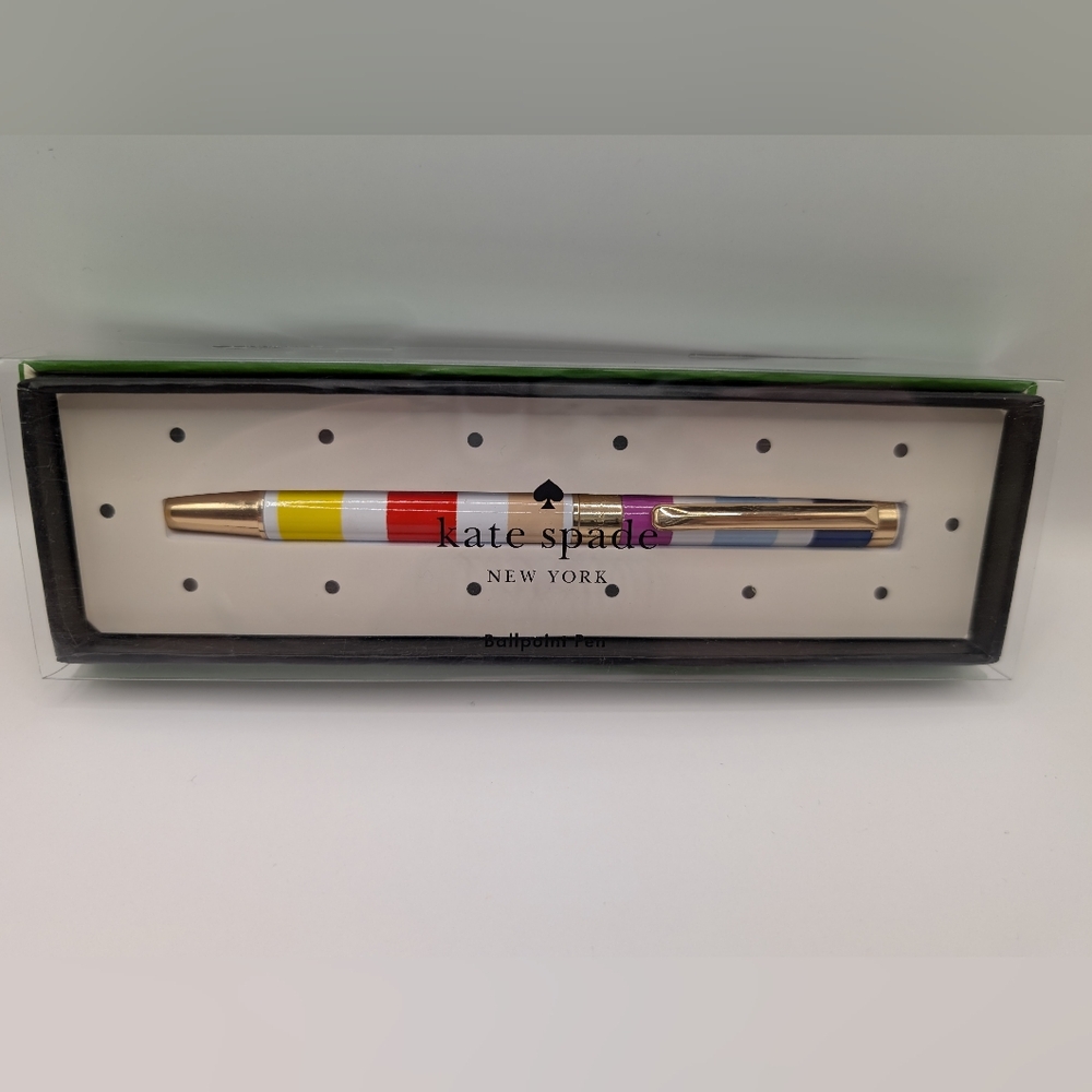 KATE SPADE Ball Point Pen Colorful Stripes New in Box